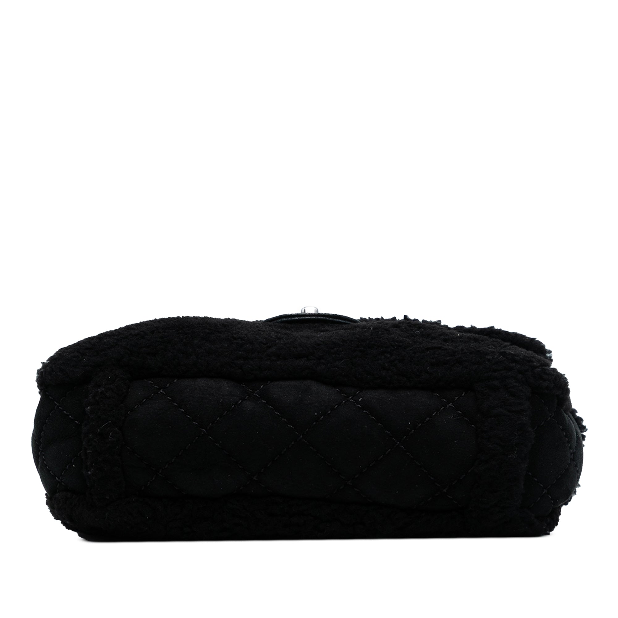 Medium Shearling Pearl Studded Flap