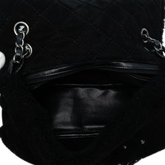 Medium Shearling Pearl Studded Flap