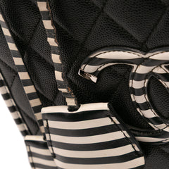 Small Caviar Striped CC Filigree Vanity Case