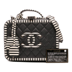 Small Caviar Striped CC Filigree Vanity Case