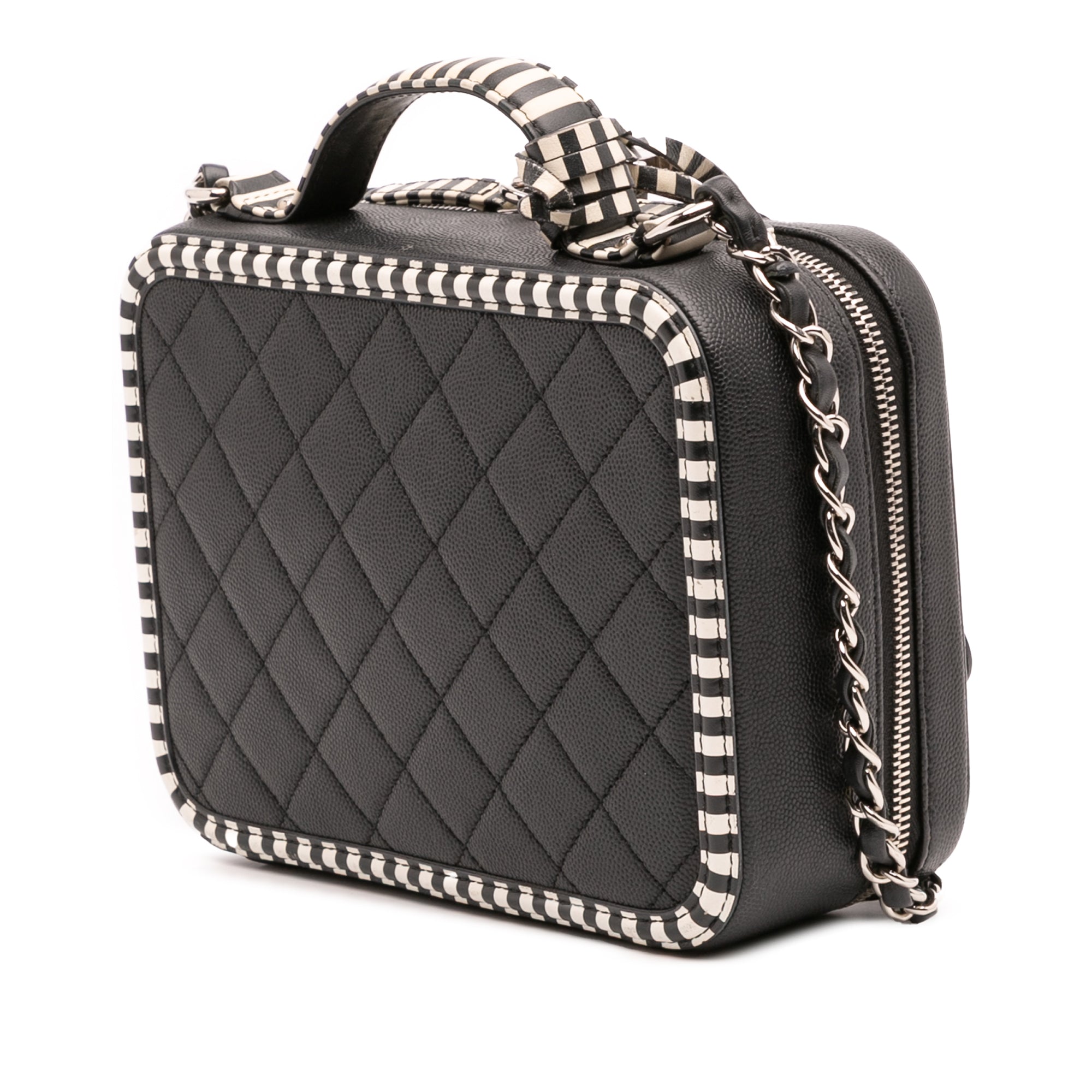 Small Caviar Striped CC Filigree Vanity Case