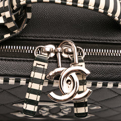 Small Caviar Striped CC Filigree Vanity Case