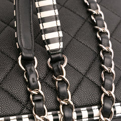 Small Caviar Striped CC Filigree Vanity Case