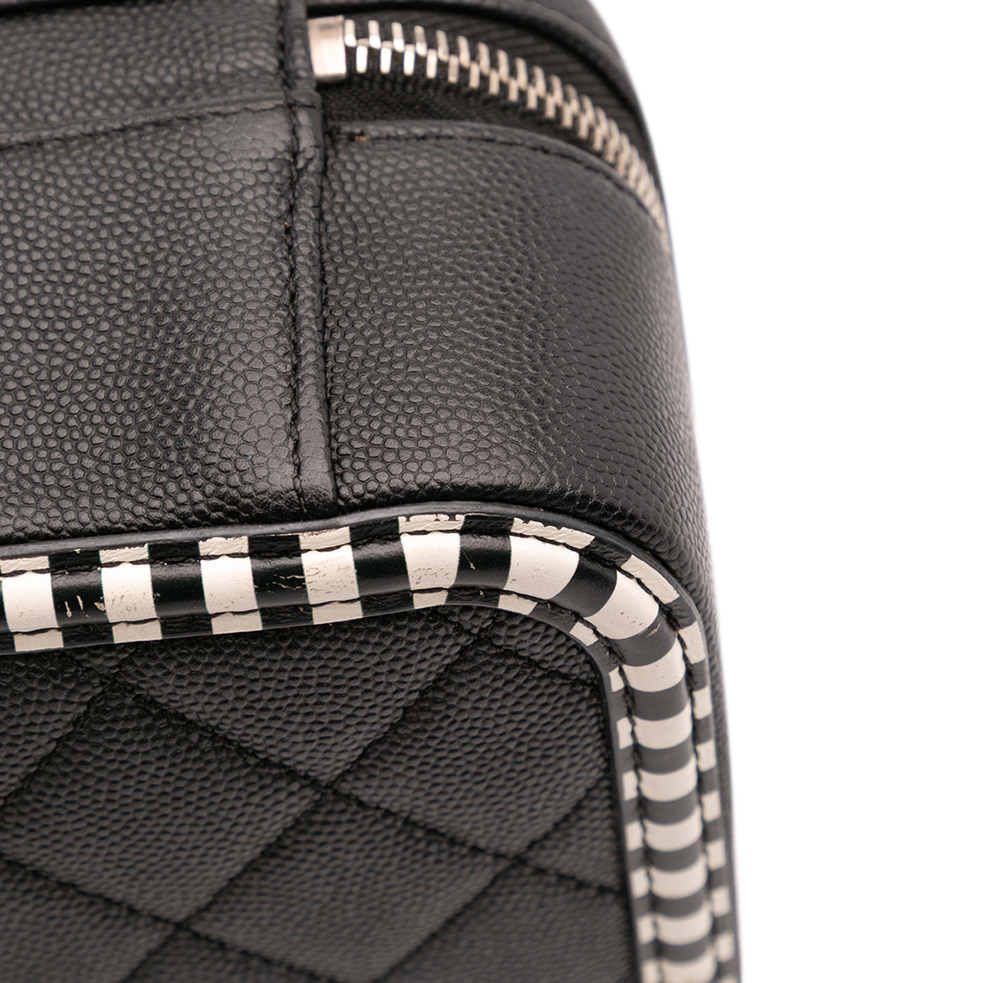 Small Caviar Striped CC Filigree Vanity Case