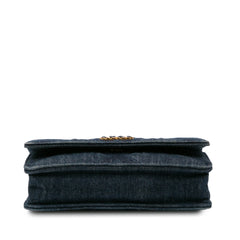 Denim Stitched 19 Flap Wallet On Chain