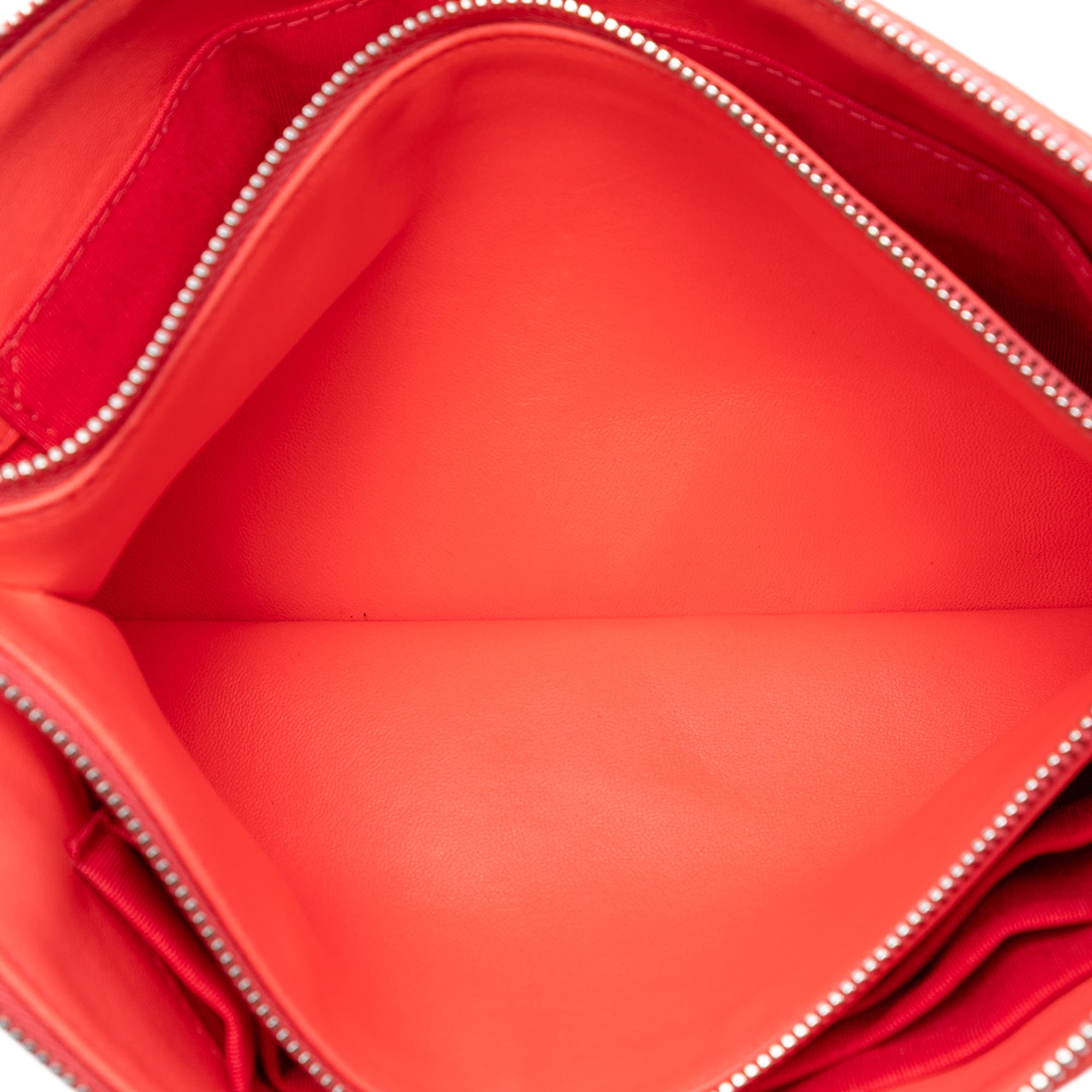 CC Chevron Calfskin Zip Clutch