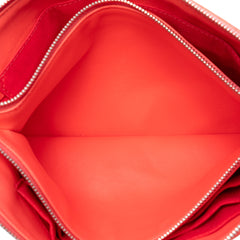 CC Chevron Calfskin Zip Clutch