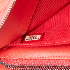 CC Chevron Calfskin Zip Clutch