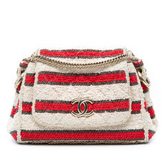 CC Quilted Tweed Striped Single Flap