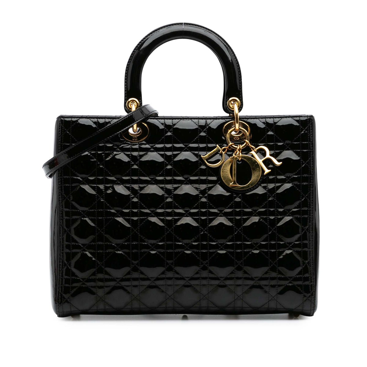 Large Patent Cannage Lady Dior