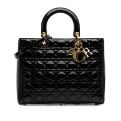 Large Patent Cannage Lady Dior