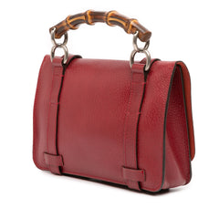 Leather Bamboo Convertible Top Handle Bag