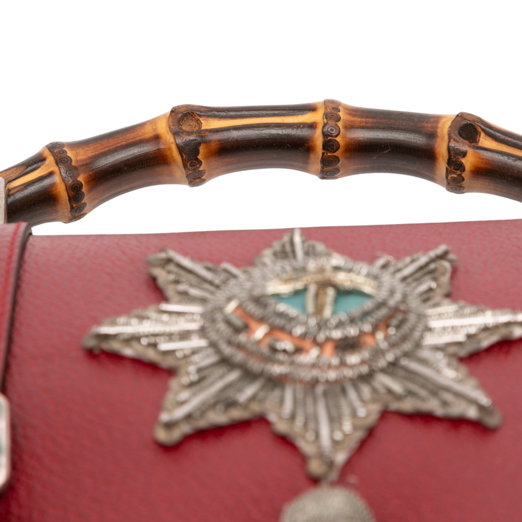 Leather Bamboo Convertible Top Handle Bag