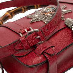 Leather Bamboo Convertible Top Handle Bag