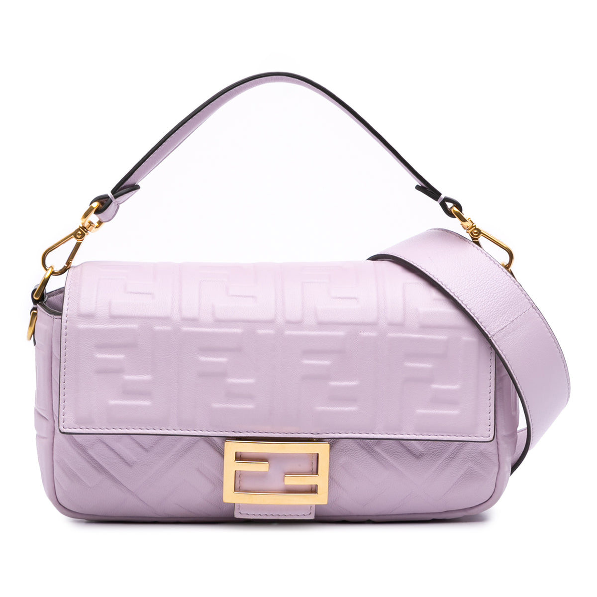 Zucca Embossed Leather Baguette Satchel