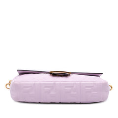 Zucca Embossed Leather Baguette Satchel