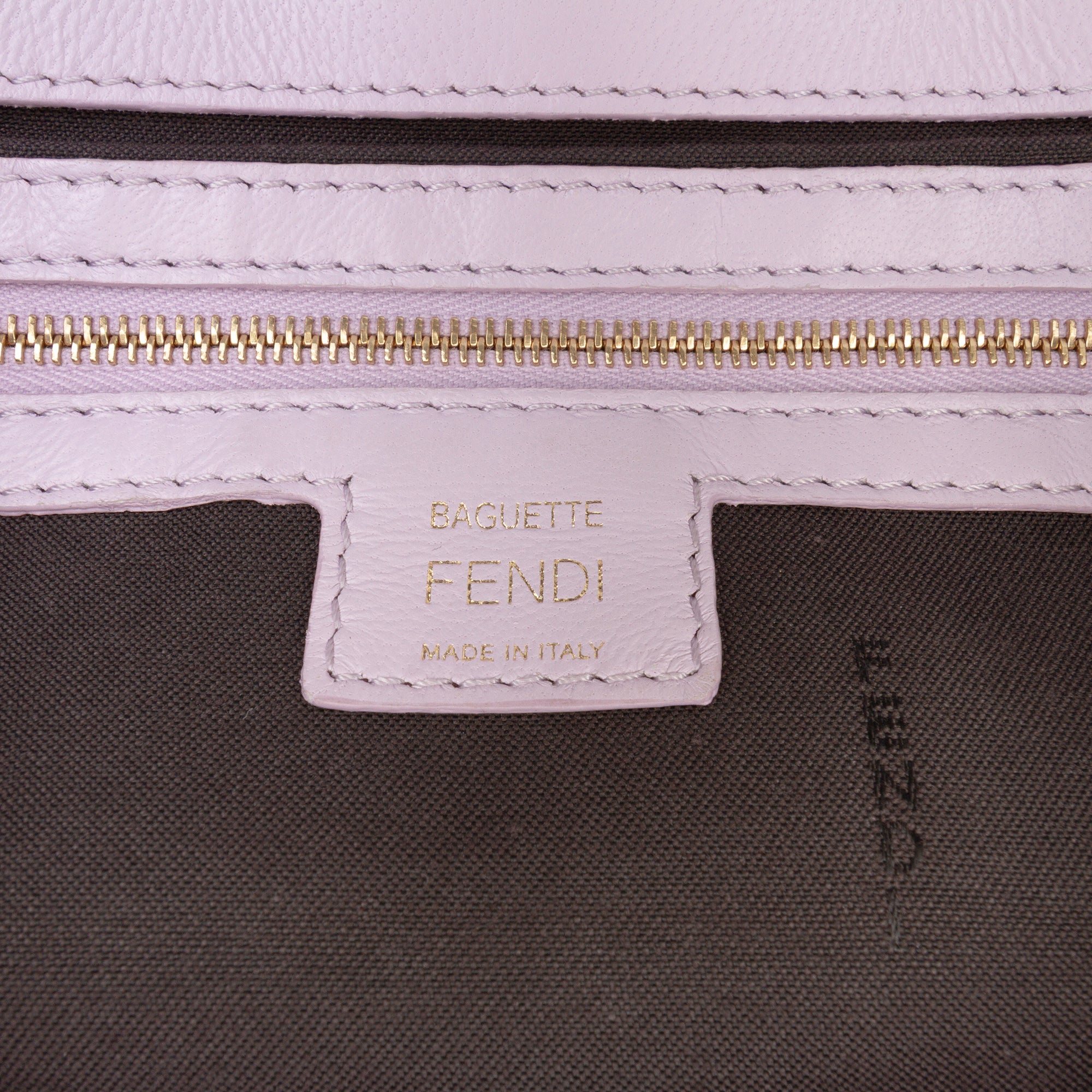 Zucca Embossed Leather Baguette Satchel