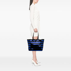 Sequined Satin Stripes Tote
