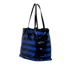Sequined Satin Stripes Tote