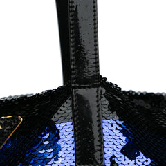 Sequined Satin Stripes Tote