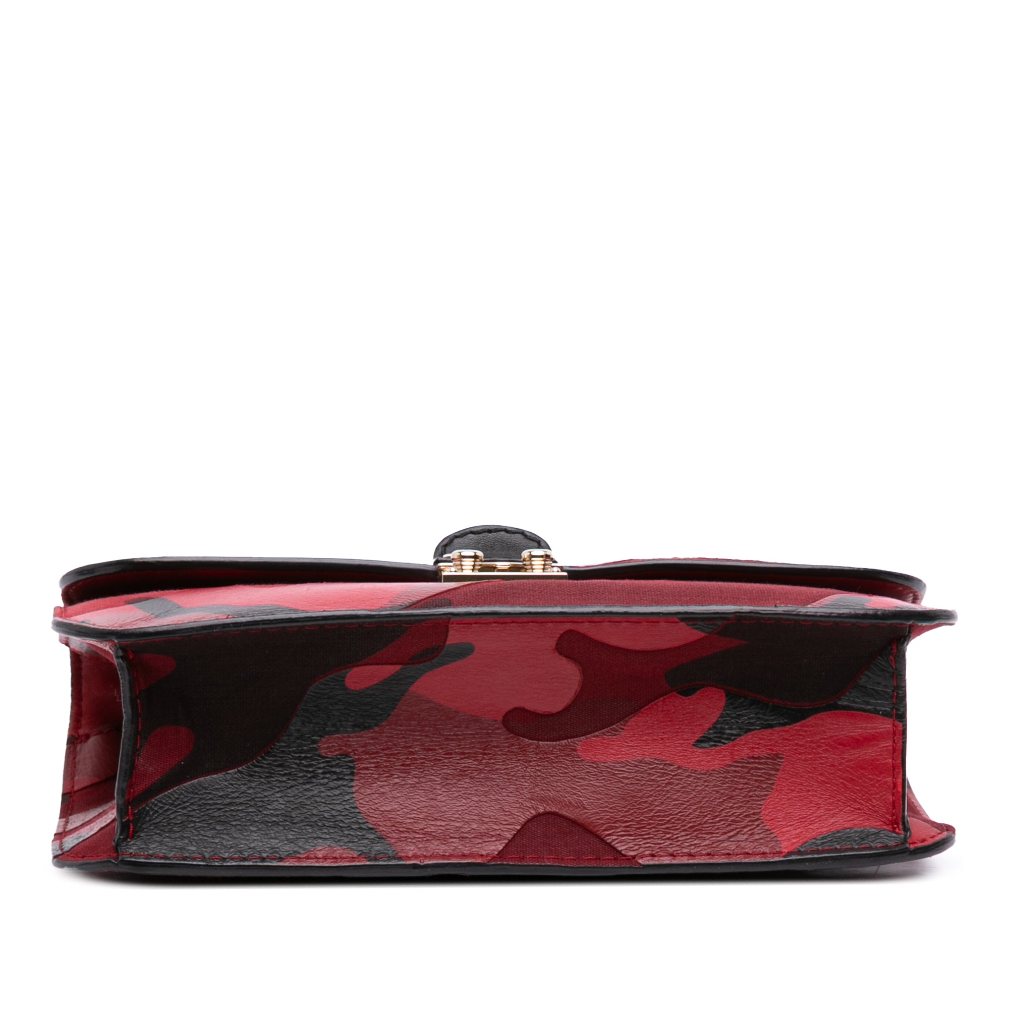 Medium Nappa and Canvas Camouflage Rockstud Glam Lock Crossbody
