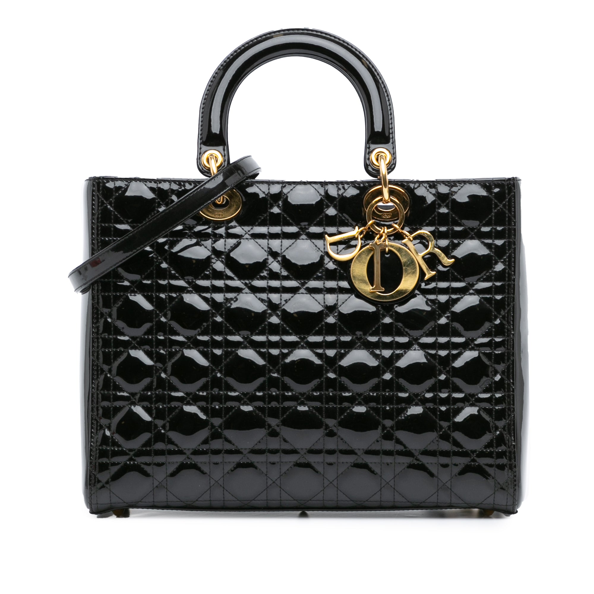 Large Patent Cannage Lady Dior