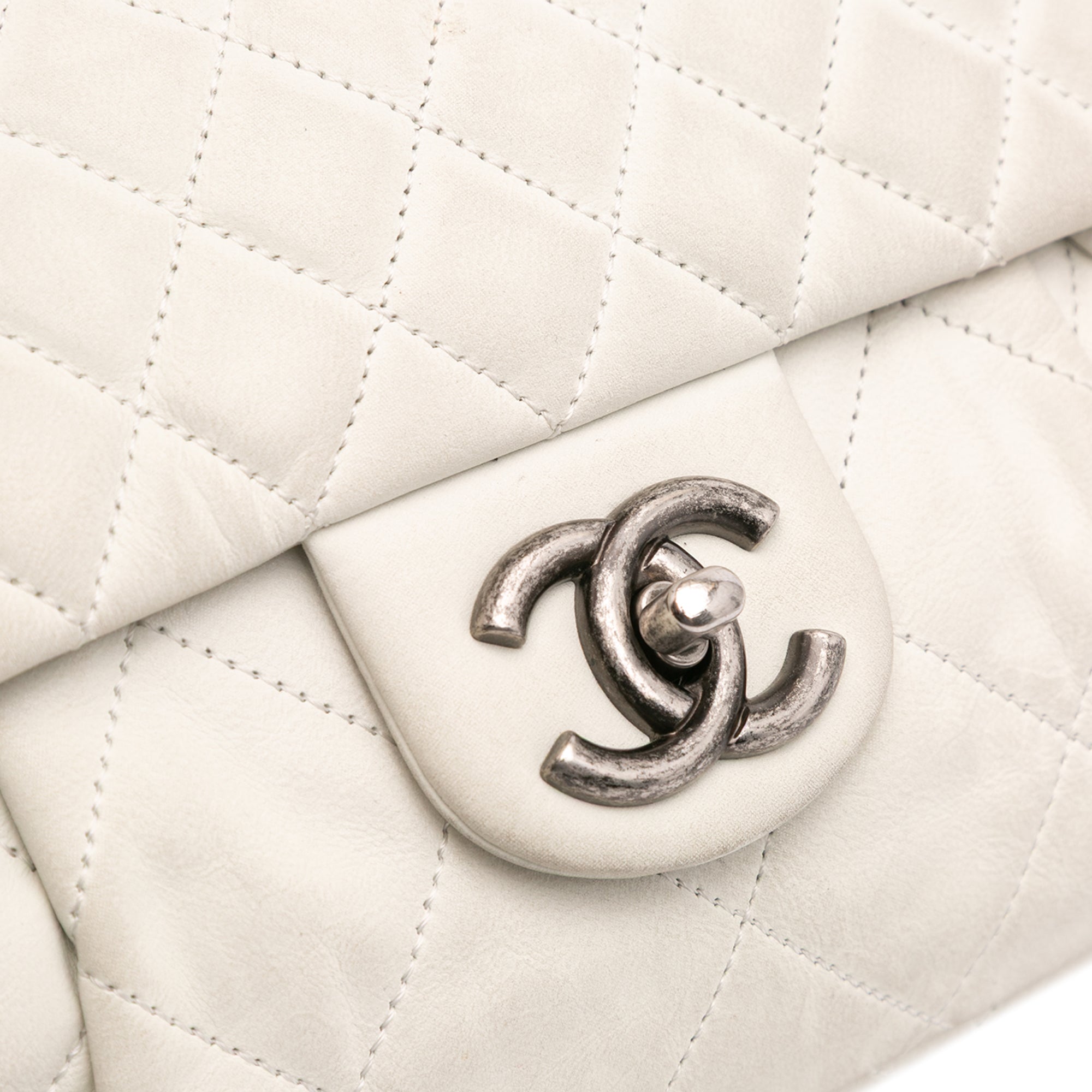 Large Iridescent Calfskin Chic Quilt Flap