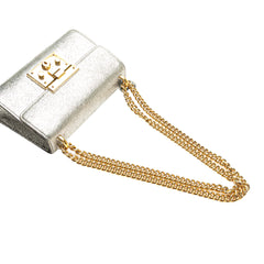Small Metallic Leather Padlock Crossbody