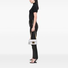 Small Metallic Leather Padlock Crossbody