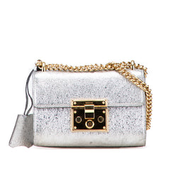 Small Metallic Leather Padlock Crossbody