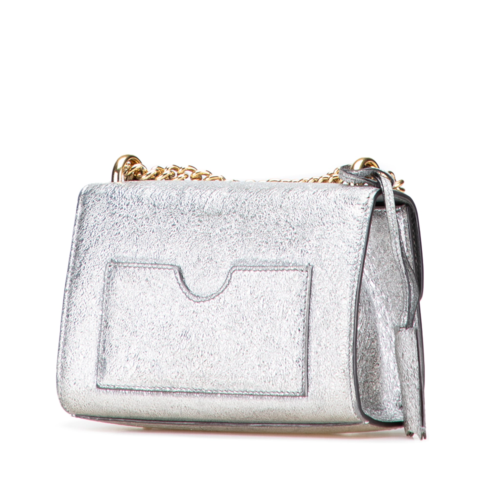 Small Metallic Leather Padlock Crossbody