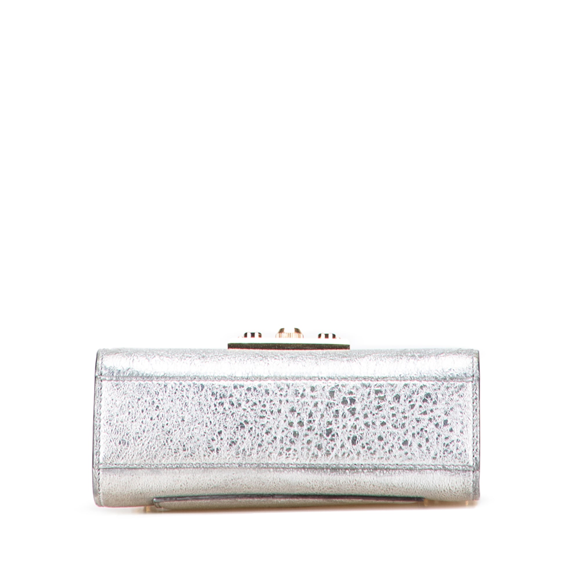 Small Metallic Leather Padlock Crossbody