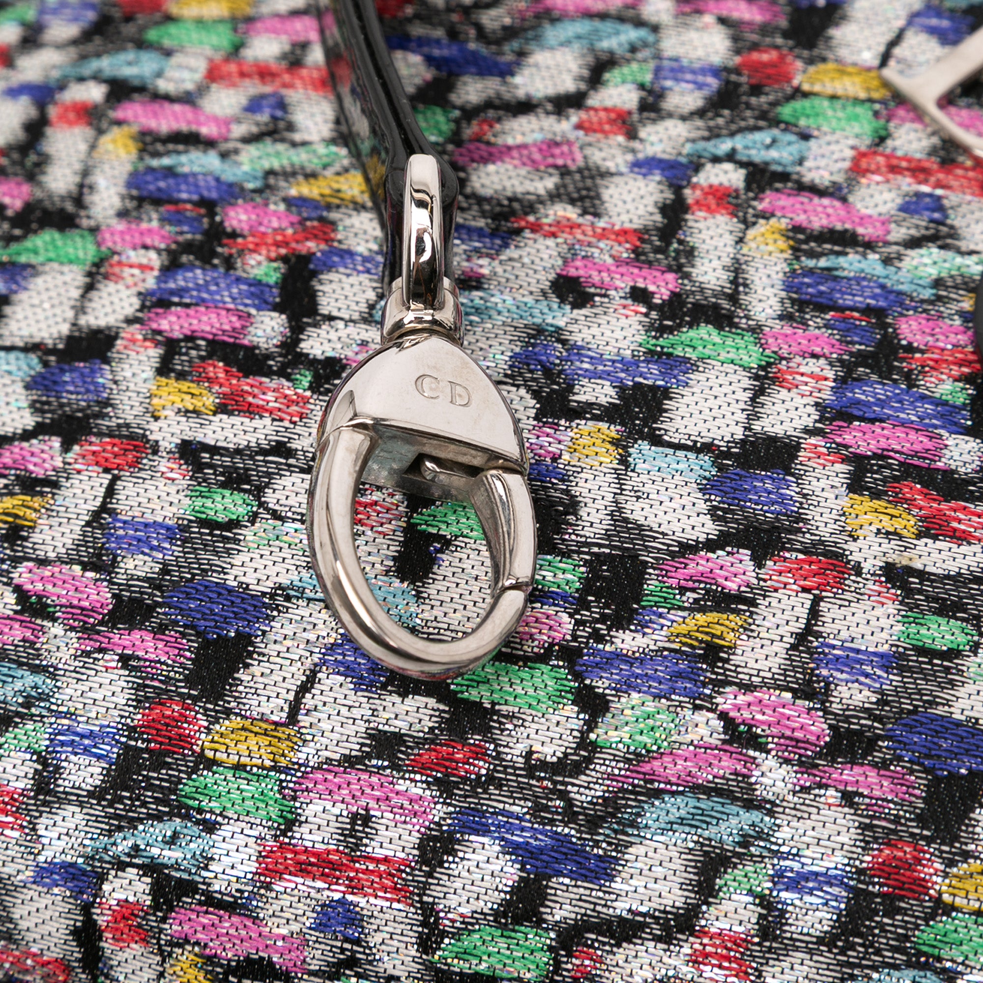 Mini Multicolor Metallic Fabric and Patent Leather Lady Dior