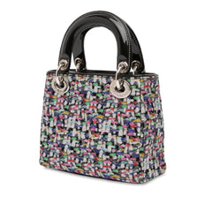 Mini Multicolor Metallic Fabric and Patent Leather Lady Dior