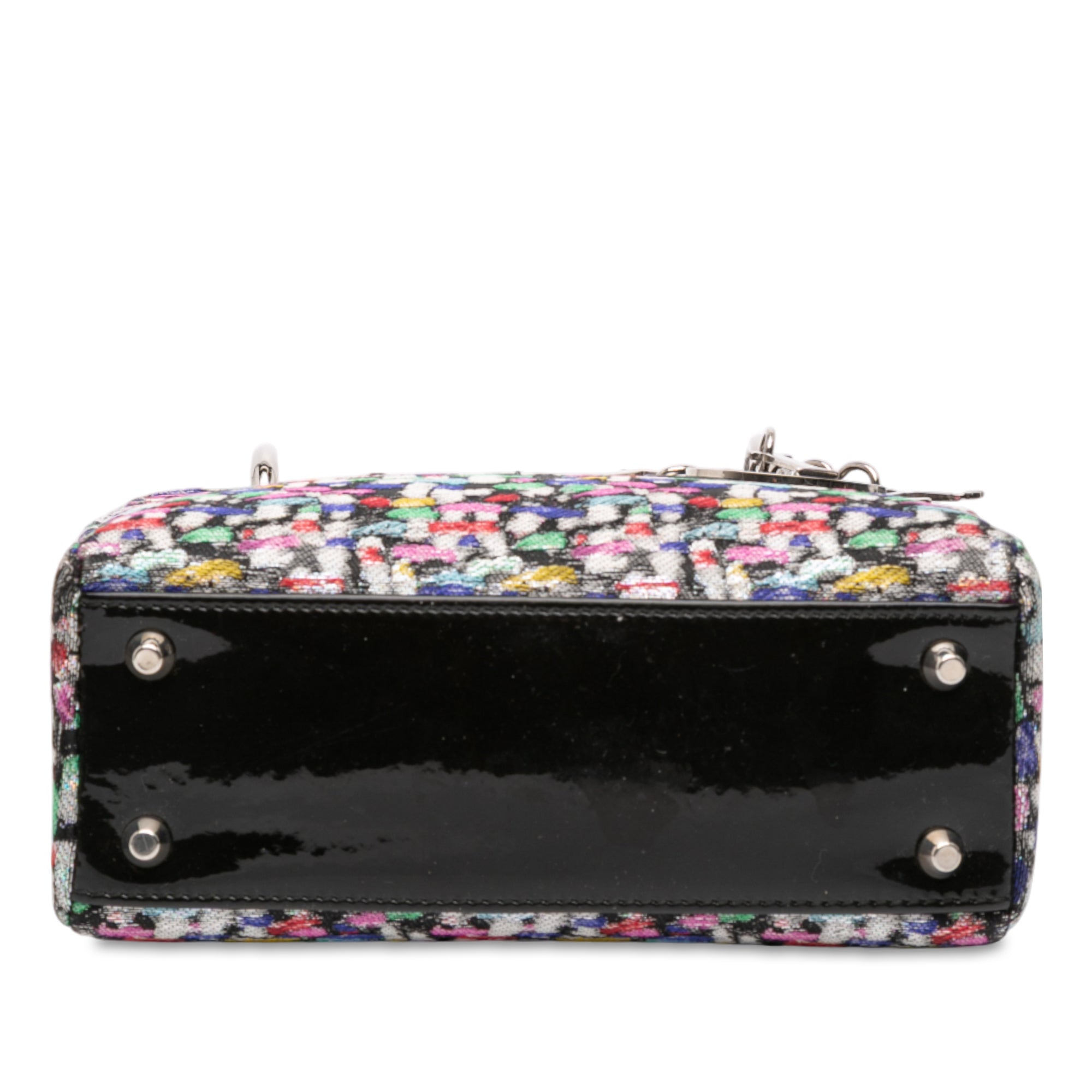 Mini Multicolor Metallic Fabric and Patent Leather Lady Dior