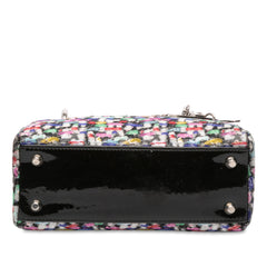 Mini Multicolor Metallic Fabric and Patent Leather Lady Dior