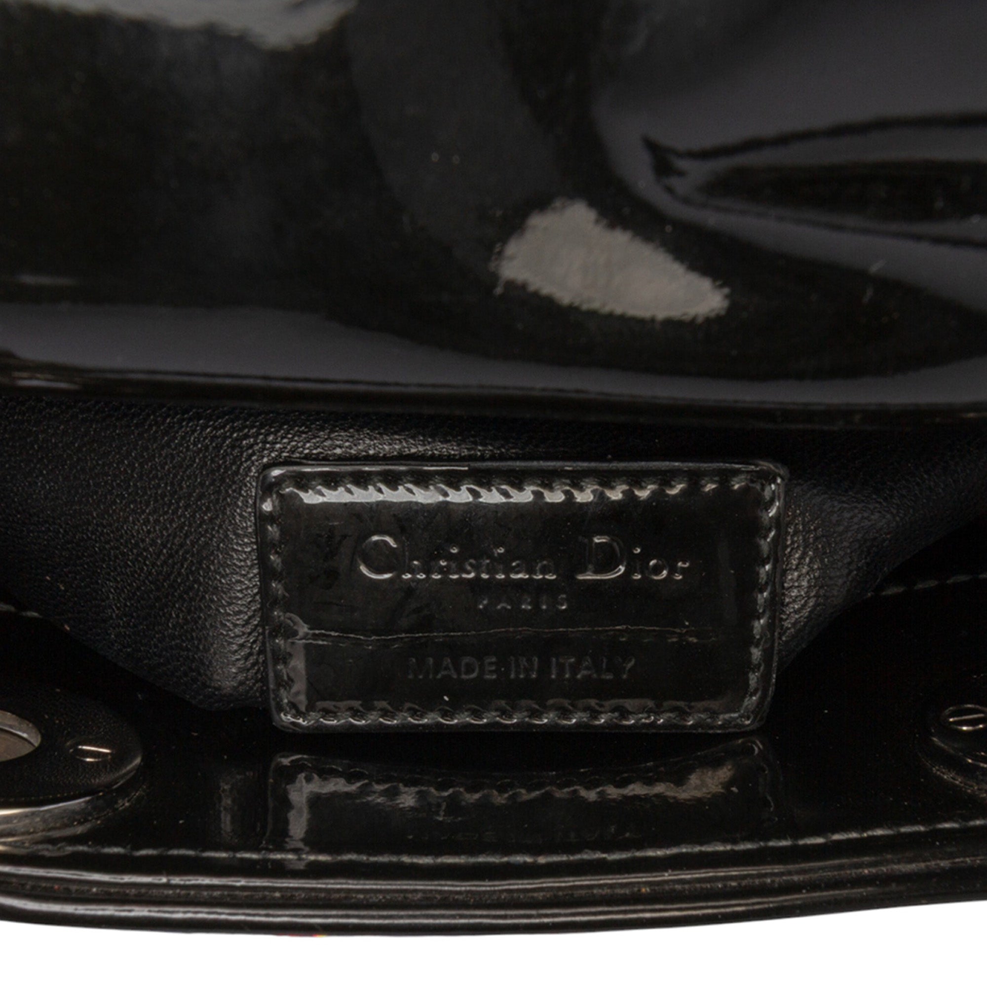 Mini Multicolor Metallic Fabric and Patent Leather Lady Dior