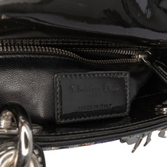 Mini Multicolor Metallic Fabric and Patent Leather Lady Dior