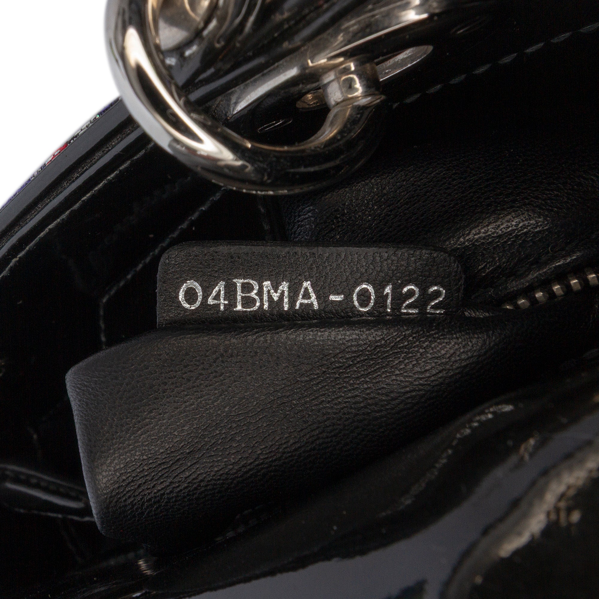 Mini Multicolor Metallic Fabric and Patent Leather Lady Dior