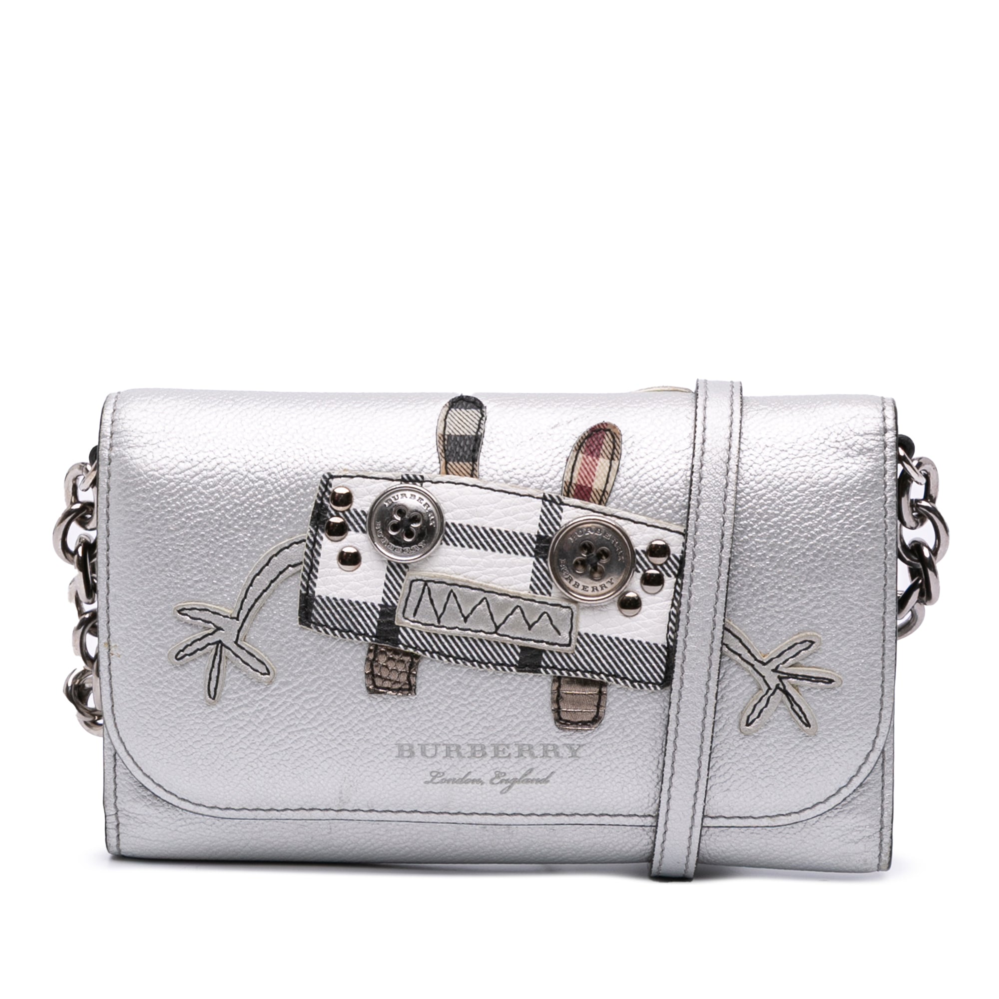 Metallic Leather Creature Wallet On Chain