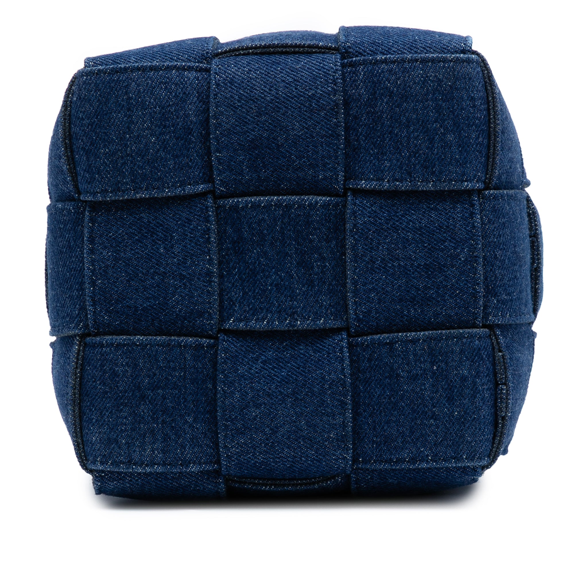 Small Denim Maxi Intrecciato Cassette Bucket Bag