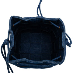 Small Denim Maxi Intrecciato Cassette Bucket Bag