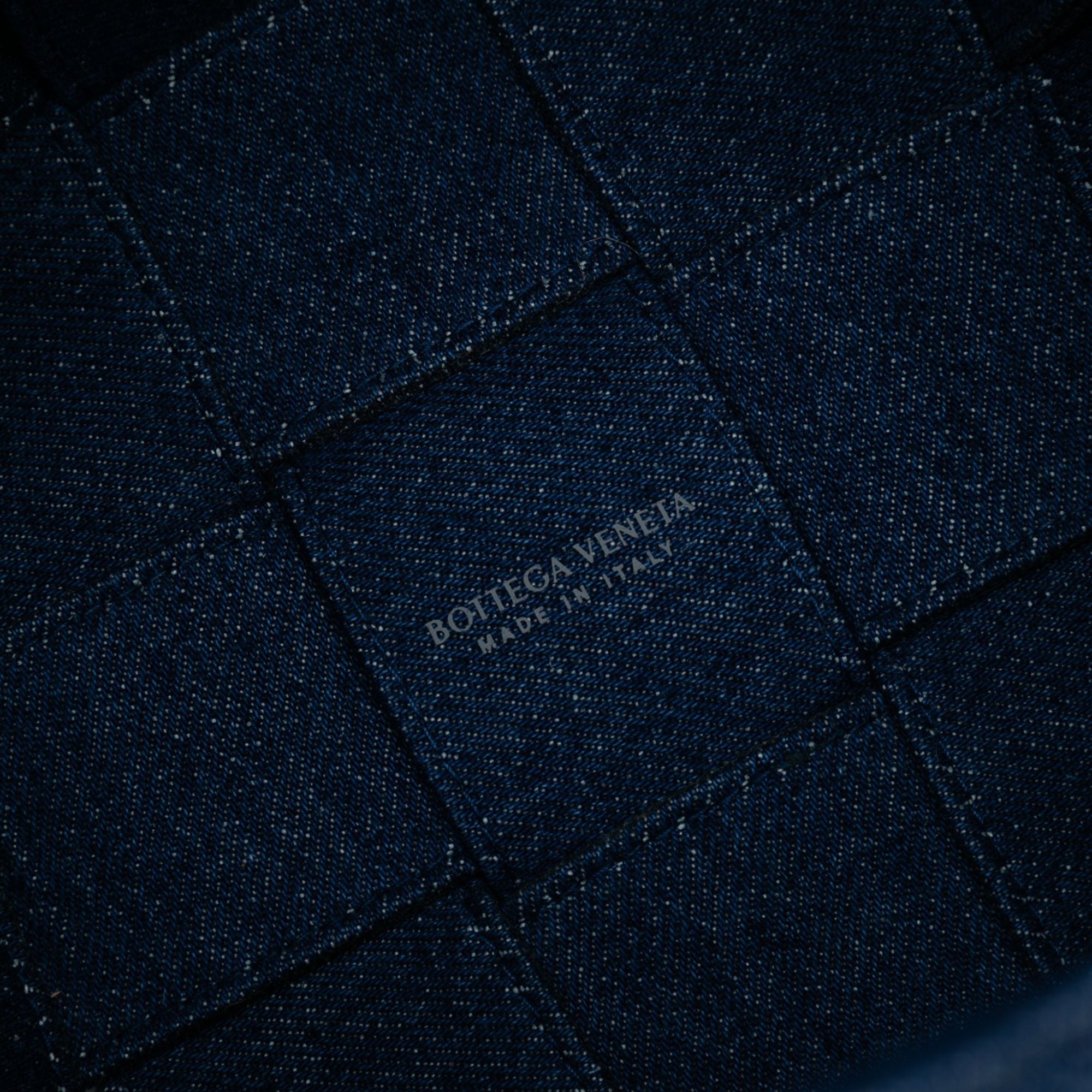 Small Denim Maxi Intrecciato Cassette Bucket Bag