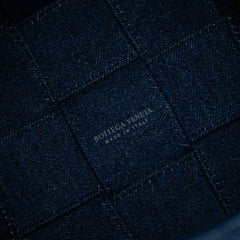 Small Denim Maxi Intrecciato Cassette Bucket Bag