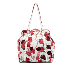 Vitello Daino Trimmed Canapa Stampato Frame Tote