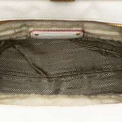 Vitello Daino Trimmed Canapa Stampato Frame Tote