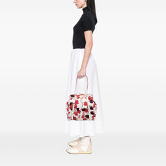 Vitello Daino Trimmed Canapa Stampato Frame Tote