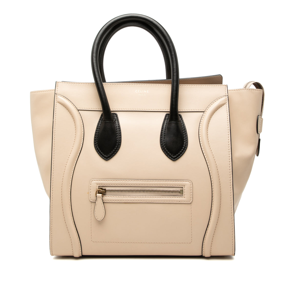 Mini Bicolor Leather Luggage Tote