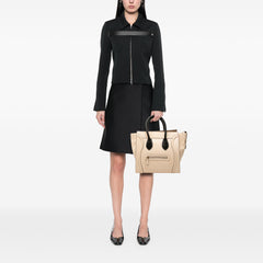 Mini Bicolor Leather Luggage Tote