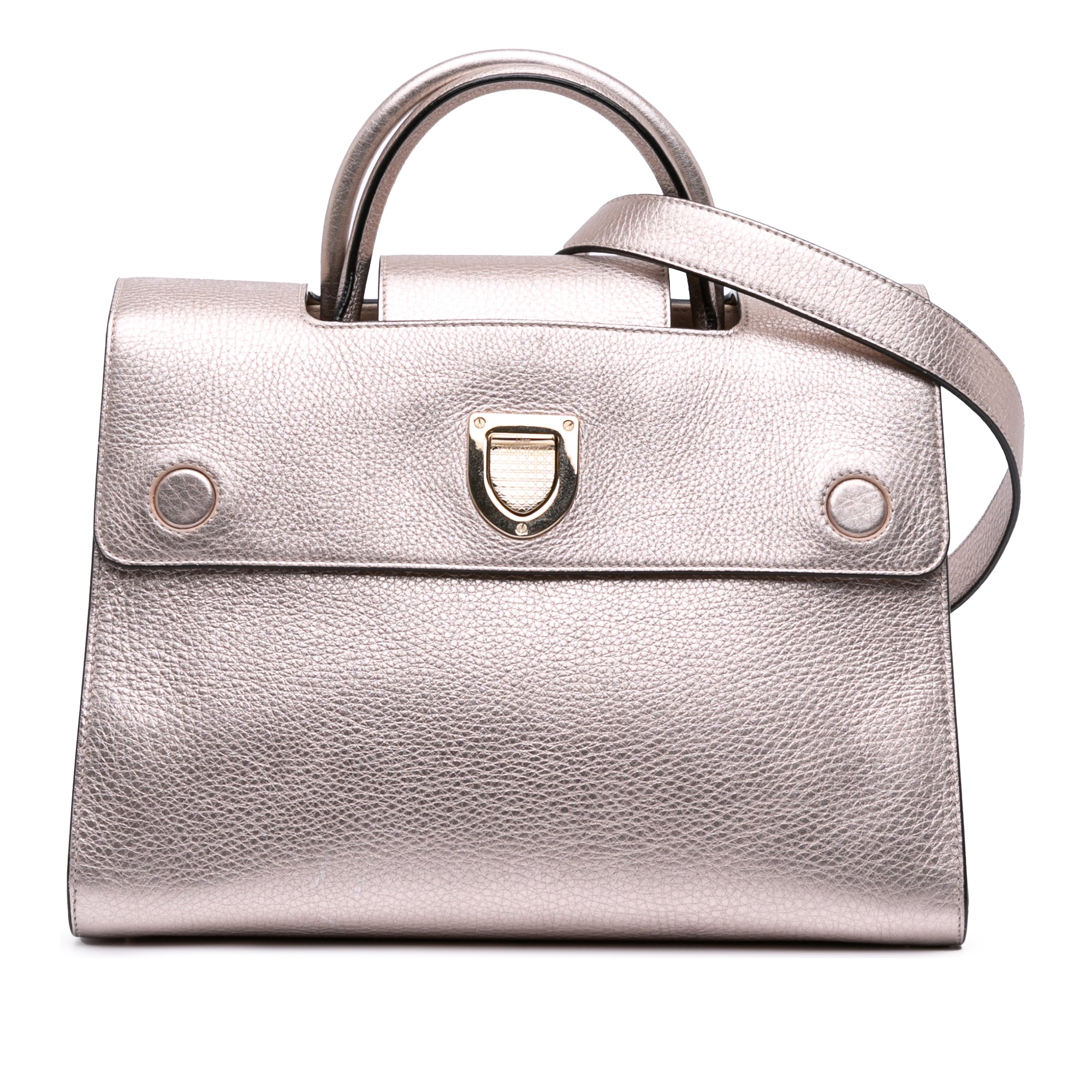 Medium Metallic Grained Calfskin Diorever Satchel